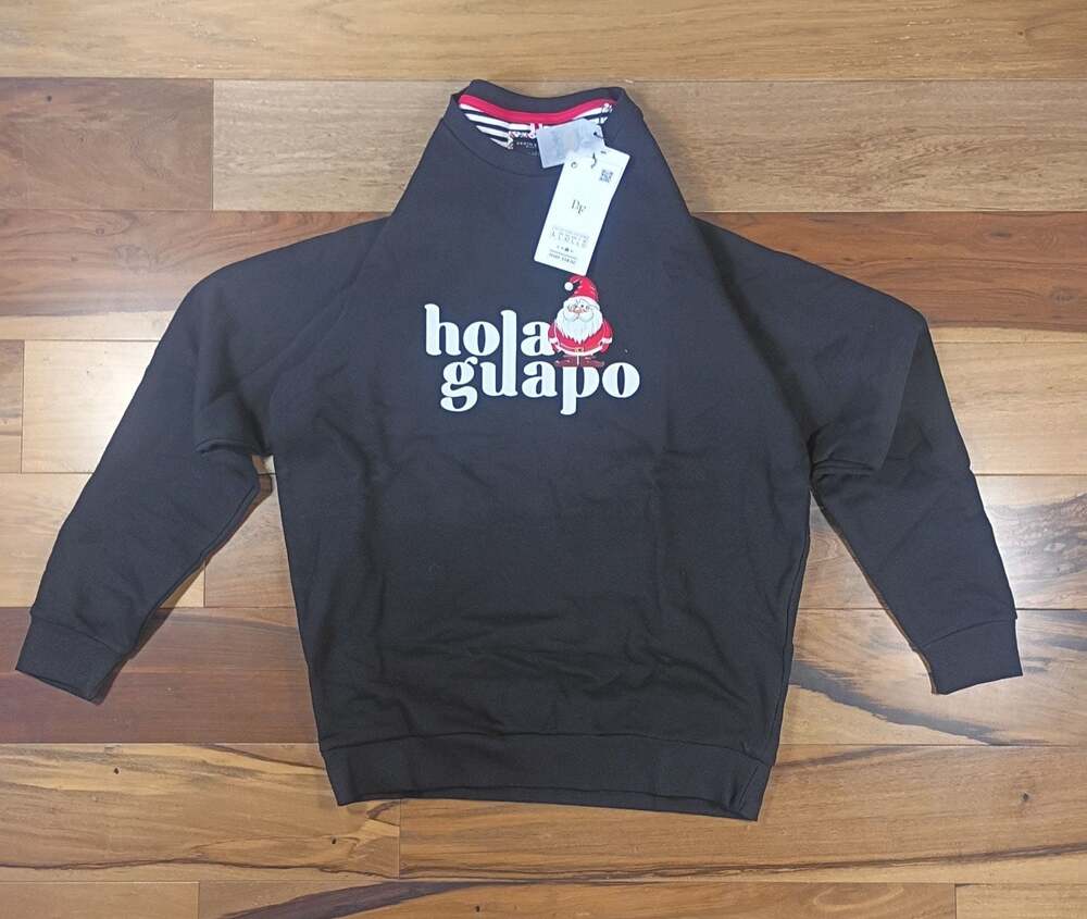 Denim & Flower 'Hola Guapo' Santa Claus Christmas Crewneck Sweatshirt